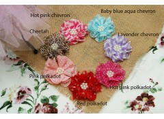 Selina Chiffon flower "Pattern" - Medium (6.5cm), Pack of 3